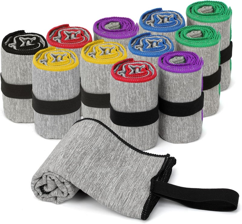 NUOYEE 12 Pack Gym Towels Microfiber Fast Drying Men Women Workout Gear for Fitness Yoga Exercise Tennis Quick Dry Towel for Outdoor Running Riding Jogging Hiking Camping Fishing - Image 1